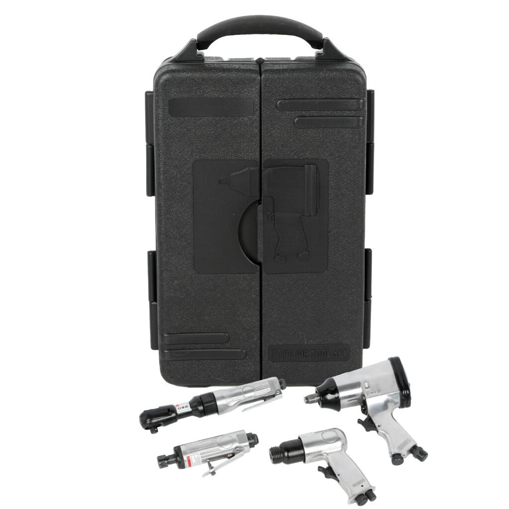 71 Piece Air Tool And Accessories Kit, Impact Wrench, Air Ratchet, Die Grinder, Aire Hammer, Hose Fittings, Storage Case