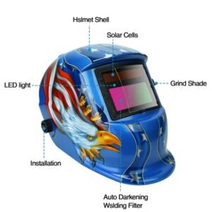 Welding Helmet Solar Powered Auto Darkening Hood With Adjustable Wide Shade Range 9-13 - Image 4