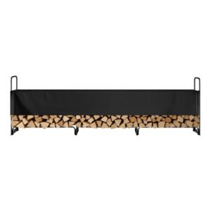 12.7FT Outdoor Firewood Rack With Cover, 152x14.2x46.1in,Heavy Duty Firewood Holder & 600D Oxford Waterproof Cover For Fireplace, Patio, Indoor/Outdoor Log Storage Rack For 3/4 Cord Of Firewood - Image 1