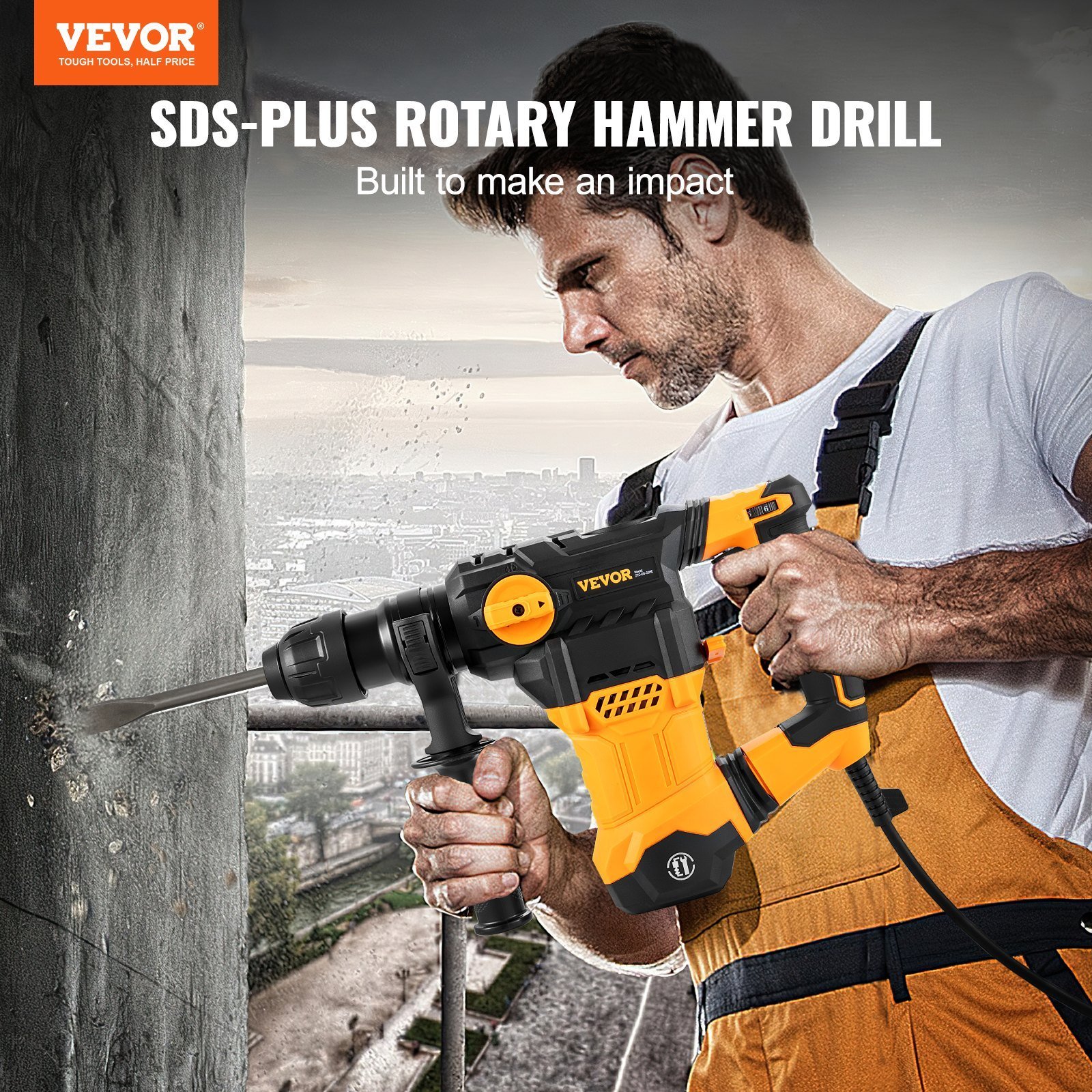 Rotary Hammer Drill Corded Drills 1-1'4' 4 Modes SDS-Plus Chipping Hammers - Image 2