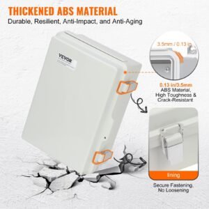 Outdoor Electrical Junction Box, 16.93 X 12.99 X 7.09 In, ABS Plastic Electrical Enclosure Box With Hinged Cover Stainless Steel Latch, IP67 Dustproof Waterproof For Outdoor Electrical Projects - Image 2