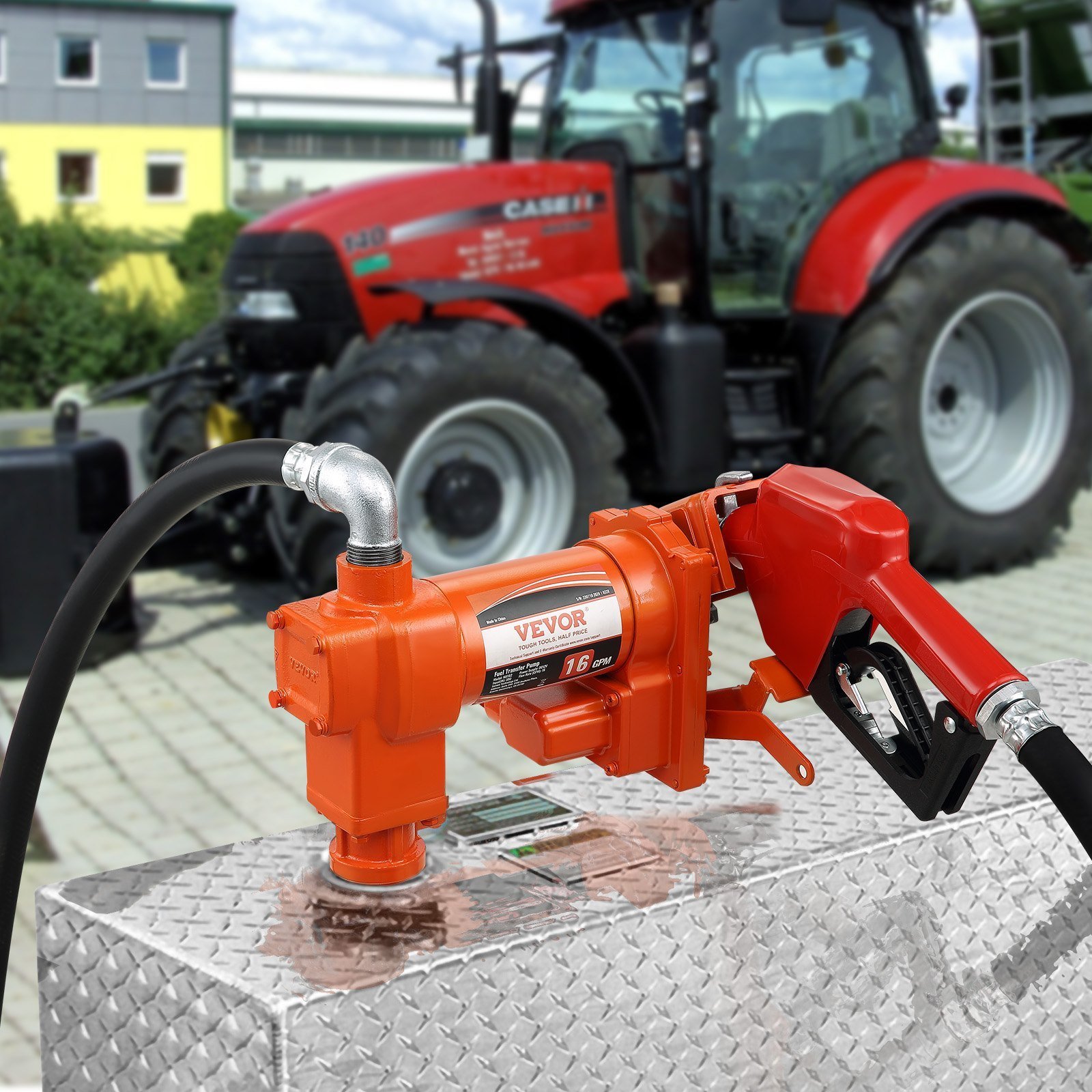 Fuel Transfer Pump, 12V DC 16 GPM 1/4 HP, Gasoline Extractor Pump With Automatic Nozzle, Discharge Hose & Suction Pipe For Gasoline, Diesel, Kerosene, Ethanol & Methanol Blends, And Biodiesel - Image 6