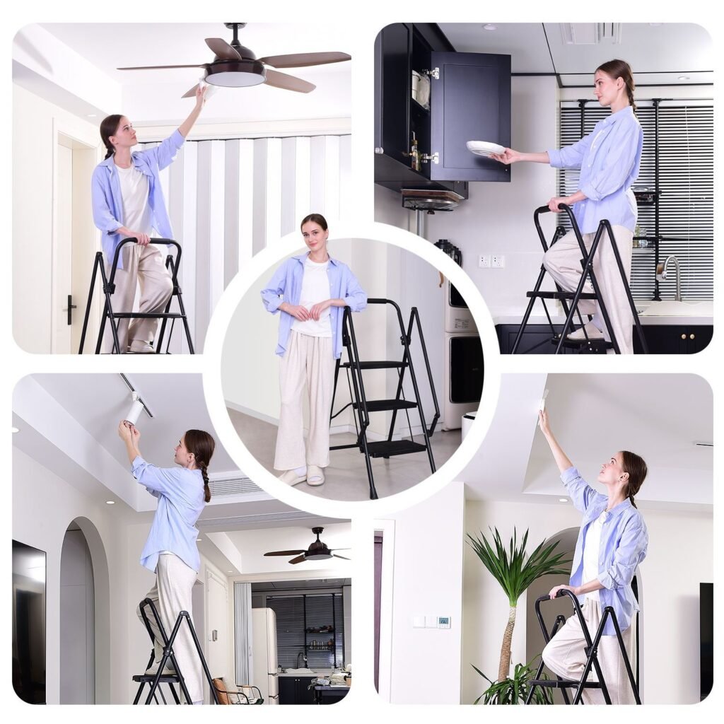 Multi-Purpose Step Ladder With Sturdy Frame For Easy Storage