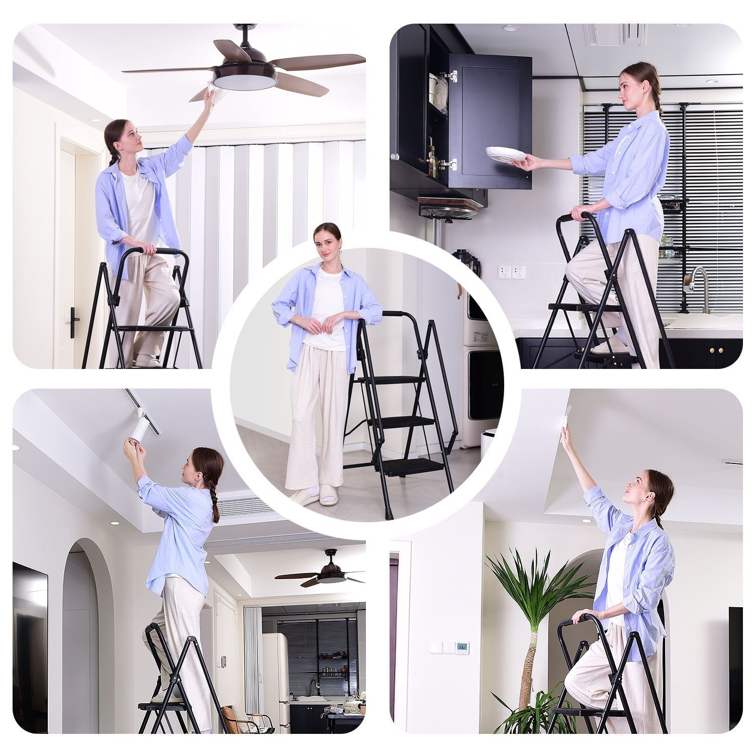 Multi-Purpose Step Ladder With Sturdy Frame For Easy Storage - Image 3