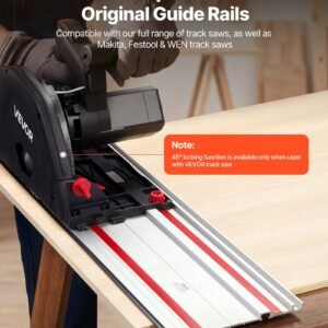 Track Saw Guide Rail, 110-Inch Cutting Range, Kit Includes 4 X 27.5 In Aluminum Extruded Guide Rails And 3 Connectors, Compatible With Makita, Festool & WEN Track Saws, For Woodworking Projects - Image 2