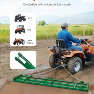 Drag Harrow 8 Ft Heavy Duty Tow Behind Drag Harrow Driveway Grader Rake - Image 5