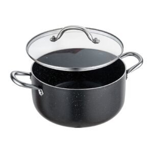 Aluminum Stock Pot, 6-Quart Nonstick Ceramic Coated Pot With Glass Lid, PFOA-Free, PFAS-Free, Compatible With Gas Stoves, Induction Cooktops, Electric Stoves, For Soups, Stews, And Pasta - Image 6