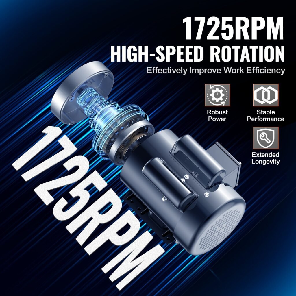 1.5HP Electric Motor 1725 Rpm, AC 115V/230V, 56C Frame, Air Compressor Motor Single Phase, 5/8' Keyed Shaft, CW/CCW Rotation For Agricultural Machinery And General Equipment