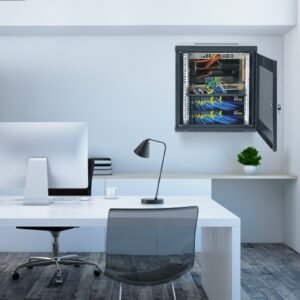 12U Wall Mount Network Server Cabinet, 15.5'' Deep, Server Rack Cabinet Enclosure, 200 Lbs Max. Ground-mounted Load Capacity, With Locking Door Side Panels, For IT Equipment, A/V Devices - Image 6