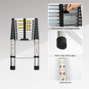 Aluminum Telescoping Ladder For Outdoor Work - Image 10