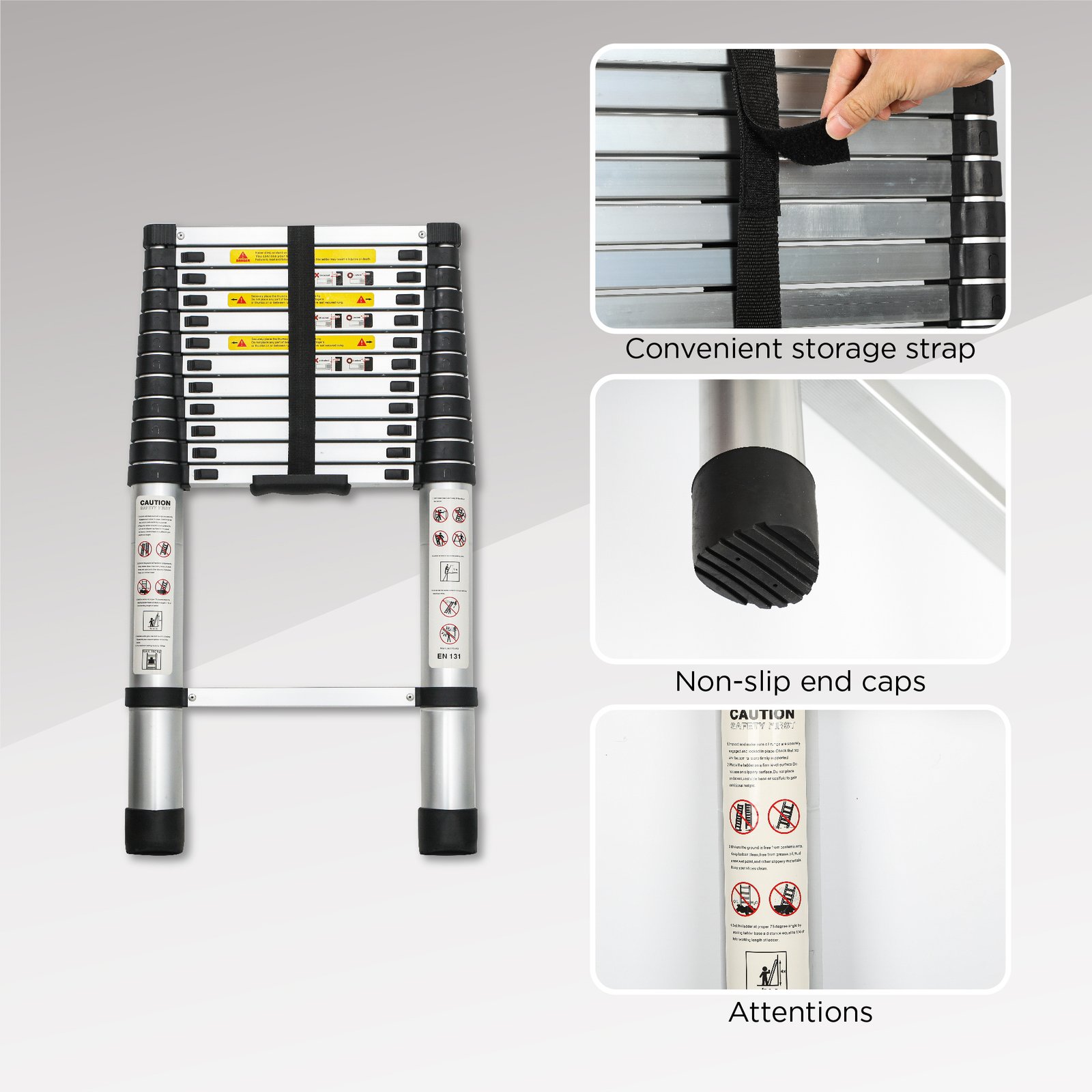 Aluminum Telescoping Ladder For Outdoor Work - Image 10