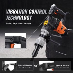Demolition Jack Hammer Concrete Breaker 1400W Electric Hammer 2 Chisel Bit - Image 2