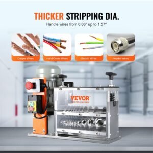 Automatic Wire Stripping Machine, 0.06'-1.26' Electric Motorized Cable Stripper, 750 W, 98 Ft Min Wire Peeler With Visible Stripping Depth Reference, 10 Channels For Scrap Copper Recycling - Image 5