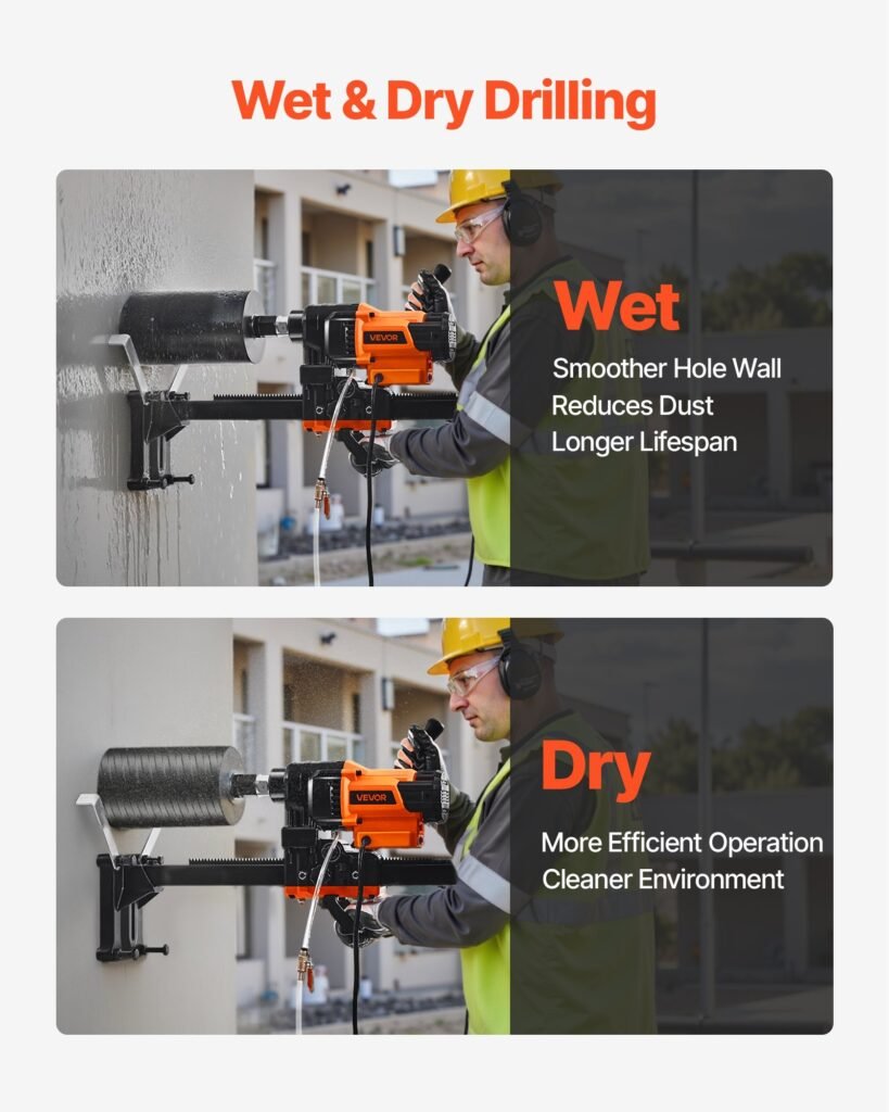 Diamond Core Drill Machine Concrete Core Drill Rig With Stand 8 In 3000W
