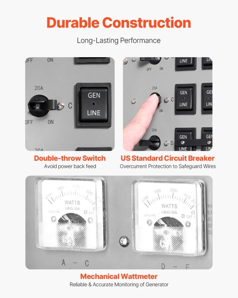 Manual Transfer Switch 30A Generator Transfer Switch Kit NEMA 3R 7500W 120/240V