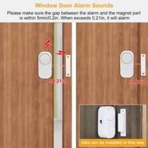 Wireless Window Door Magnet Alarms Magnetic Sensor Security Burglar Alarm For Kid Safety - Image 4