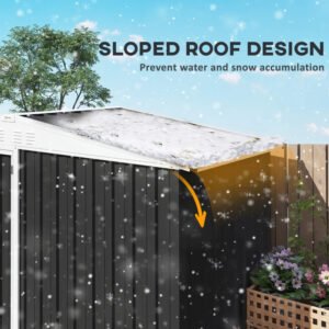 8 X 4ft Outdoor Garden Shed, Metal Shed With Air Vents And Lock For Backyard, Garden, Patio, Dark Gray - Image 4