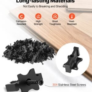 250PCS Hidden Deck Fasteners For Composite Decking Universal T Clips Black - Image 5