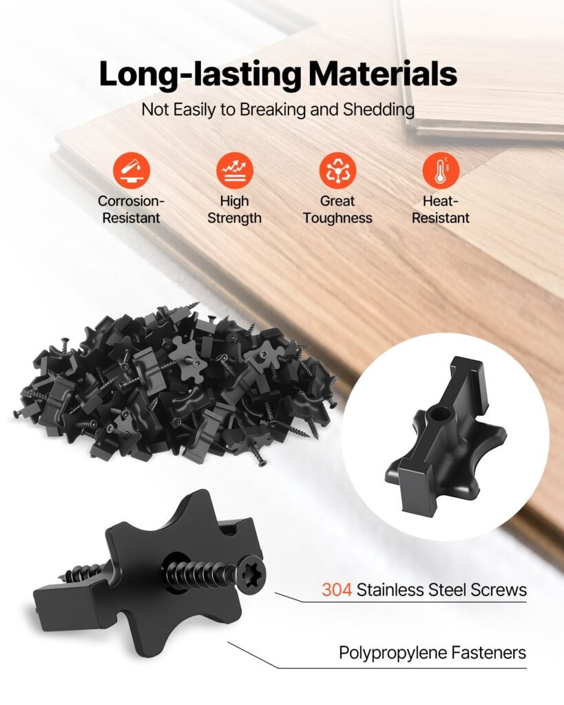 250PCS Hidden Deck Fasteners For Composite Decking Universal T Clips Black