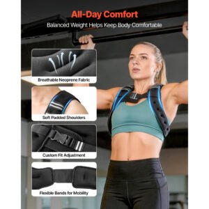 Weighted Vest, 10 Lbs Body Weight Vest For Men Women, With Reflective Stripe, Adjustable Buckle, Workout Equipment For Strength Training, Running, Jogging, Fitness, Muscle Building, Weight Loss - Image 2