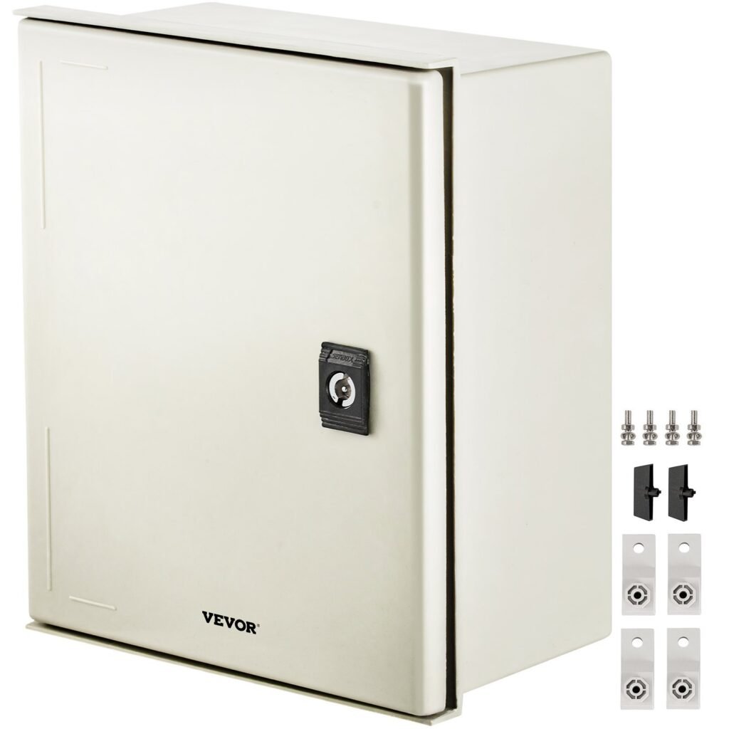 Fiberglass STELL Enclosure, 12 X 10 X 6'' NEMA 4X Fiberglass Electrical Box, IP66 Waterproof & Dustproof, Outdoor/Indoor Electrical Junction Box, With Mounting Plate(30 X 25 X 14 Cm)