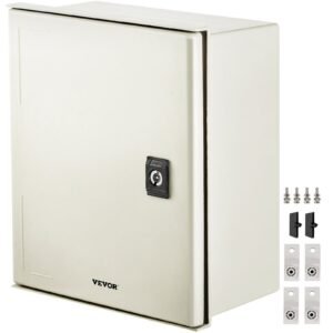 Fiberglass STELL Enclosure, 12 X 10 X 6'' NEMA 4X Fiberglass Electrical Box, IP66 Waterproof & Dustproof, Outdoor/Indoor Electrical Junction Box, With Mounting Plate(30 X 25 X 14 Cm) - Image 1