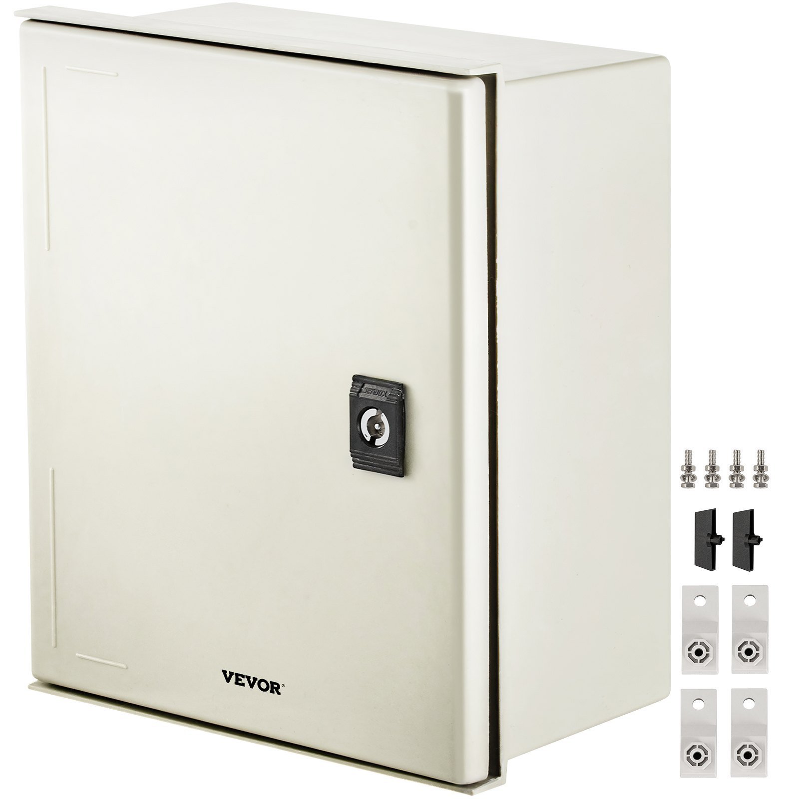 Fiberglass STELL Enclosure, 12 X 10 X 6'' NEMA 4X Fiberglass Electrical Box, IP66 Waterproof & Dustproof, Outdoor/Indoor Electrical Junction Box, With Mounting Plate(30 X 25 X 14 Cm) - Image 1
