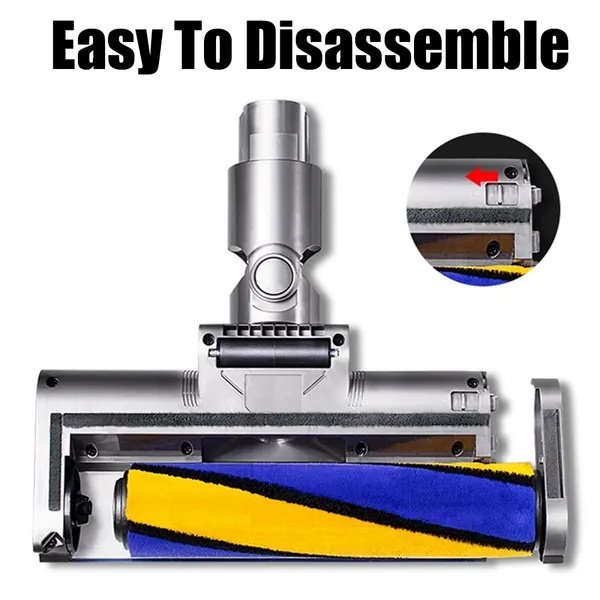 Electric Floor Brush Bristle Soft Fleece Roller Brush For Dyson V7 V8 V10 V11 V7 V11XB Vacuum Cleaner Models, Yellow And Blue Soft Fleece (Green Light)