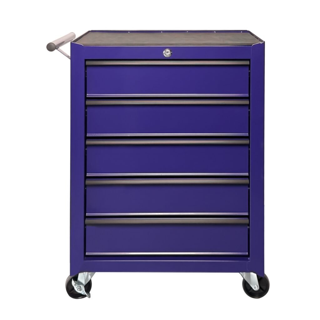 5 Drawer Rolling Tool Chest, Steel Storage For Garage And Workshop
