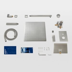 Male NPT Brushed Nickel Shower System, 12 Inch Shower Fixtures Rain Shower Head With Handheld Shower Spray, Wall Mount[Unable Ship Weekends, TK/TEMU Only For Pickup] - Image 3