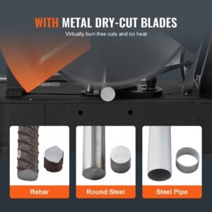 Chop Saw,14'355mm Blade Diameter Cut Off Saw, 2800W 1200RPM Steel Cutting Machine, 0-45' Adjustable Dry Cut Chop Saw, Miter Saw For Cutting Metal Cold Cut Saw For Steel, Rebar, Iron, Aluminum - Image 5