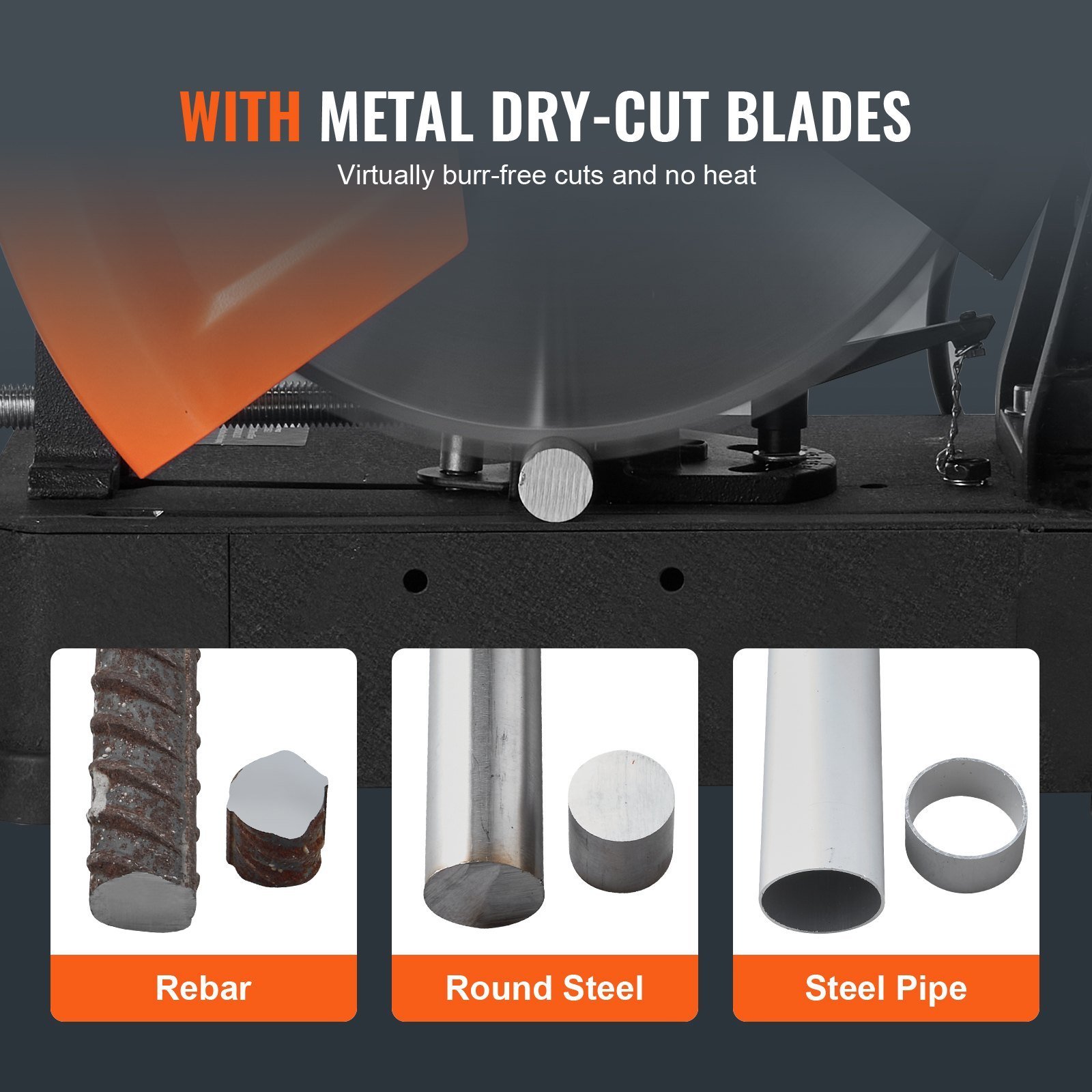 Chop Saw,14'355mm Blade Diameter Cut Off Saw, 2800W 1200RPM Steel Cutting Machine, 0-45' Adjustable Dry Cut Chop Saw, Miter Saw For Cutting Metal Cold Cut Saw For Steel, Rebar, Iron, Aluminum - Image 5