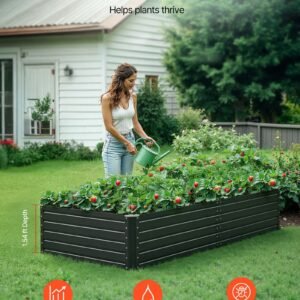 Metal Raised Garden Bed, 6.7 X 3 X 1.5 Ft Outdoor Galvalume Planter Garden Box, Open Bottom Design, Large Planter Raised Bed For Growing Vegetables, Flowers, Herbs, And Succulents, Gray - Image 4