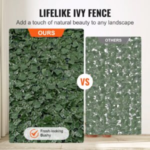 VEVOR Ivy Privacy Fence, 96 X 72 In Artificial Green Wall Screen, Greenery Ivy Fence With Mesh Cloth Backing And Strengthened Joint, Faux Hedges Vine Leaf Decoration For Outdoor Garden, Yard, Balcony - Image 8