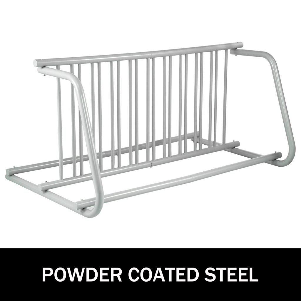 10 Holders Floor Bike Rack, 59' Length All-Steel Grid Bike Rack, 10-Bike Capacity Dual-Side Storage Stand For Garages Streets Yards Bike Events