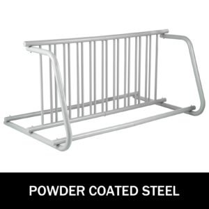10 Holders Floor Bike Rack, 59' Length All-Steel Grid Bike Rack, 10-Bike Capacity Dual-Side Storage Stand For Garages Streets Yards Bike Events - Image 3
