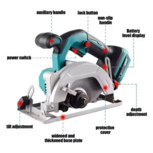 Battery Hand Circular Saw 125mm, Compatible With Makita 18V Cordless Brushless Saw DE - Image 5