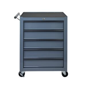 5-Drawer Rolling Tool Storage Cabinet With Detachable Top Tool Box, Universal Lockable Wheels, Adjustable Shelf, Locking Mechanism, Metal Tool Cart For Garage Workshop - Image 9