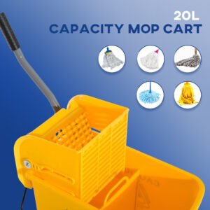 Compact Mop Bucket with Wringer, Mop Bucket on Wheels, 21 Quart, Separate Dirty and Clean Water, Yellow - Image 3