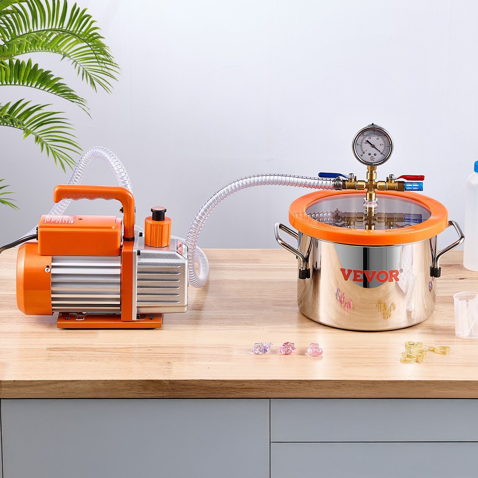 1.5 Gallon Vacuum Chamber 3.5CFM Single Stage Degassing Chamber Kit - Image 5