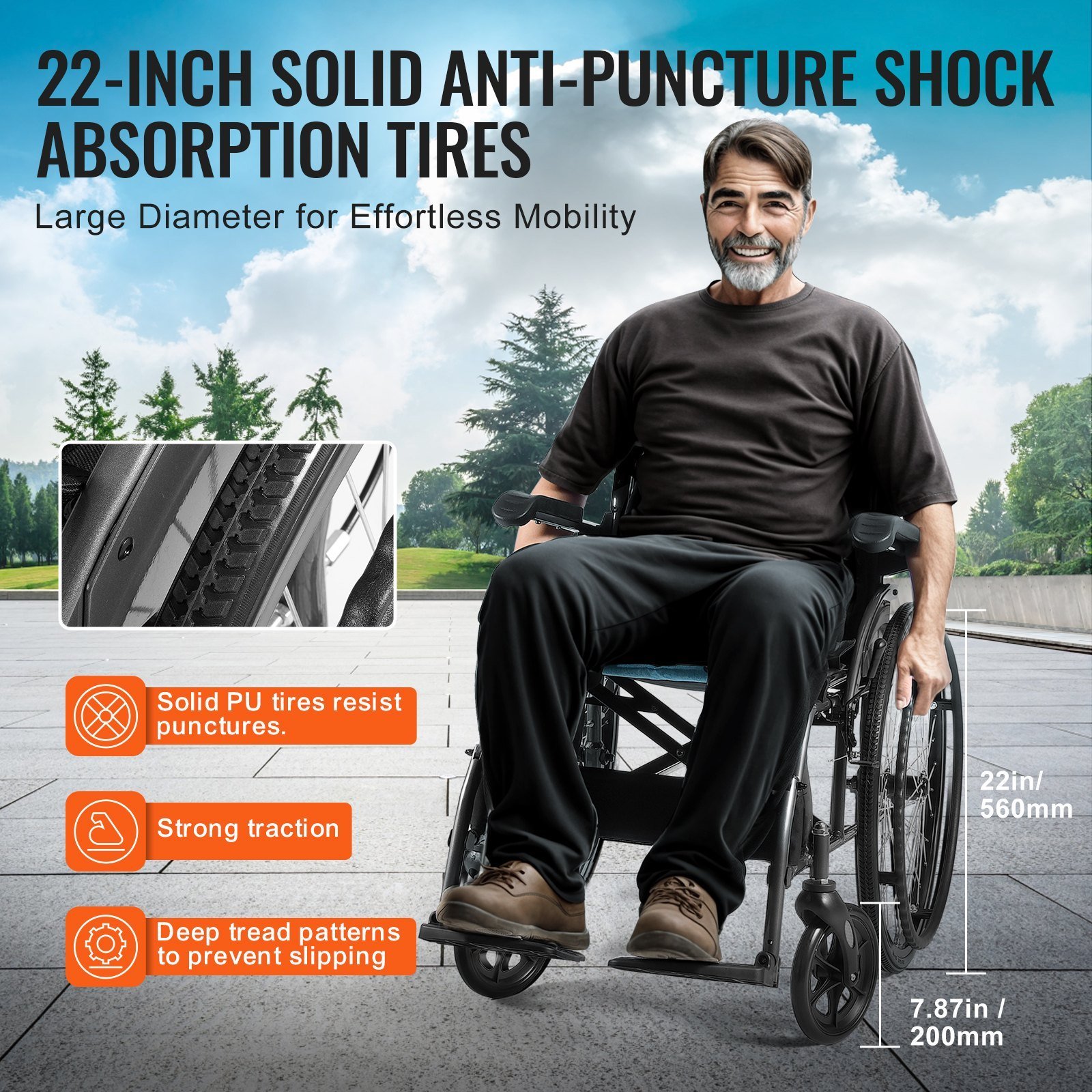 Wheelchair Aluminum Alloy Ultra-Lightweight 18-In Wide Seat 250lbs - Image 2