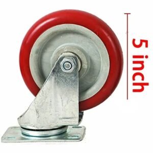 4 Pack 5 Inch Caster Wheels Swivel Plate Polyurethane Wheels Heavy Duty Wheels - Image 6