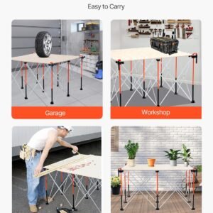 Portable Folding Workstand 4.15 X 4.15ft Collapsible Work Stand 3500lbs Capacity - Image 5