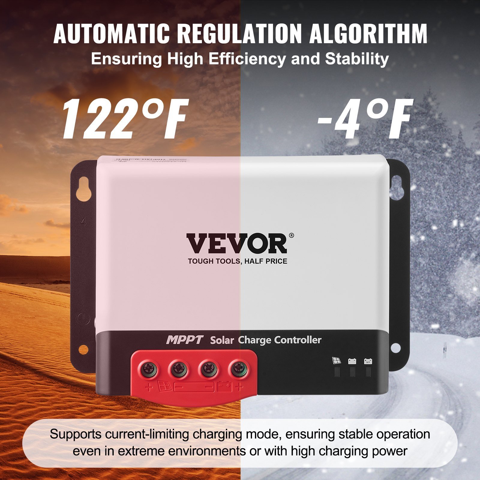 50A MPPT Solar Charge Controller, 12V / 24V Auto DC Input, Solar Panel Regulator Charger With Bluetooth Module, 98% Charging Efficiency For Sealed(AGM), Gel, Flooded And Lithium Battery Charging - Image 4