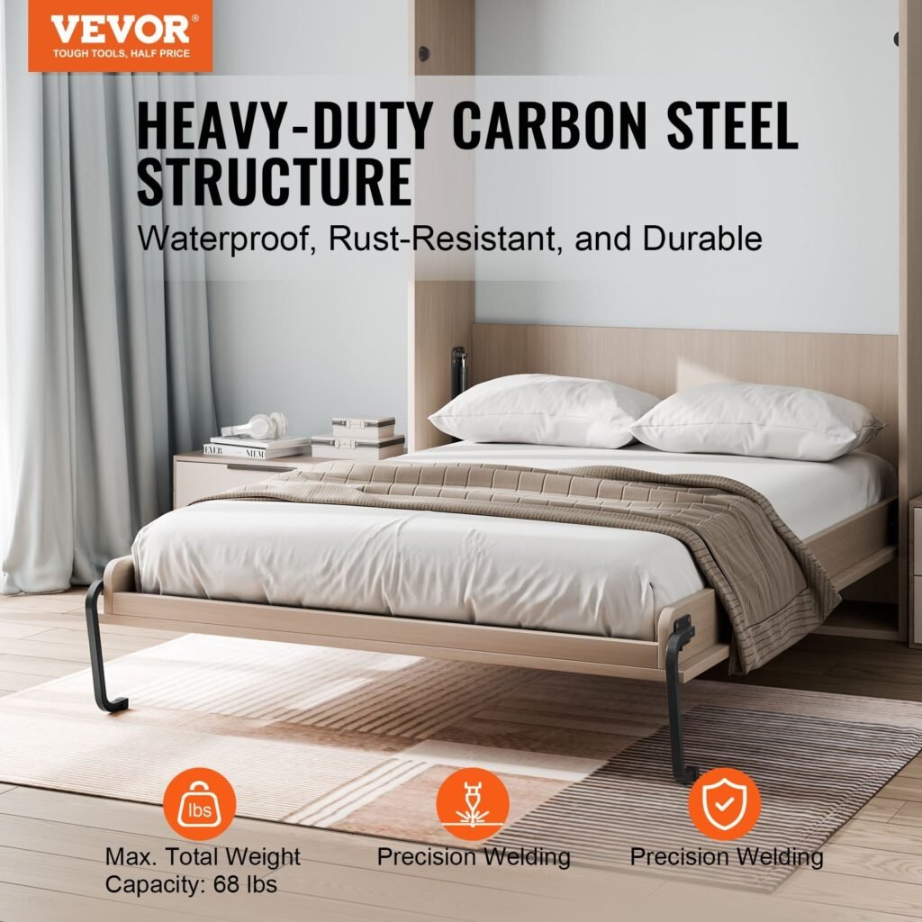 Murphy Bed Kit Queen Deluxe DIY Wall Bed Mechanical Hardware Kit Folding