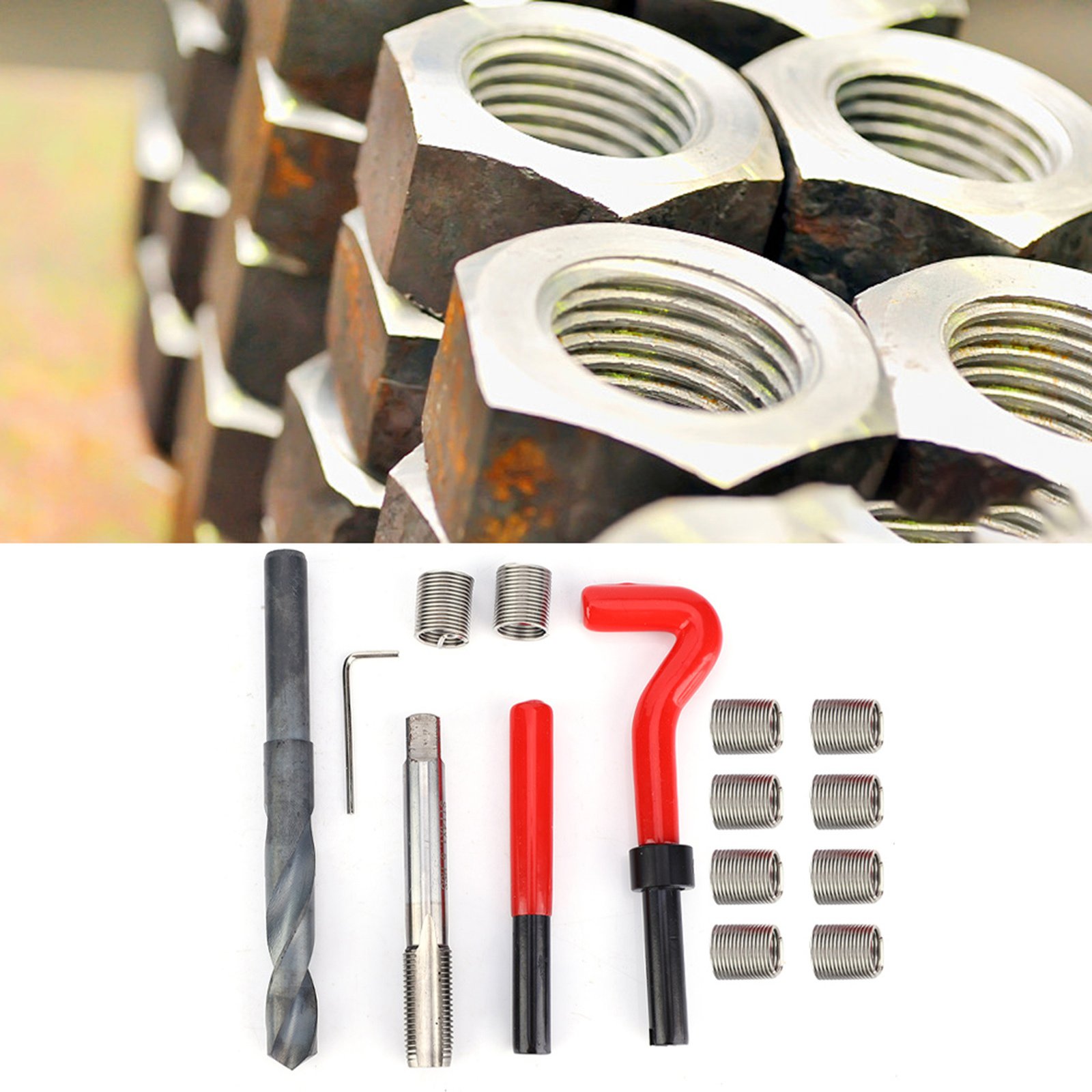 15 Pcs Thread Inserts M14x1.5 Female Thread Repairing Accessory Assortment Kit - Image 2
