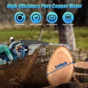 2-In-1 8' Cordless Electric Pole Saw And Mini Chainsaw With Extension Poles 2Pcs 21V 3.0Ah Batteries Adjustable Length Chain Saw With Auto Oiler Safety Switch For Wood Cutting - Image 3
