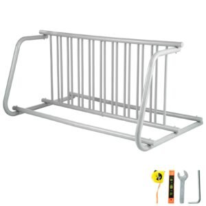 10 Holders Floor Bike Rack, 59' Length All-Steel Grid Bike Rack, 10-Bike Capacity Dual-Side Storage Stand For Garages Streets Yards Bike Events - Image 1