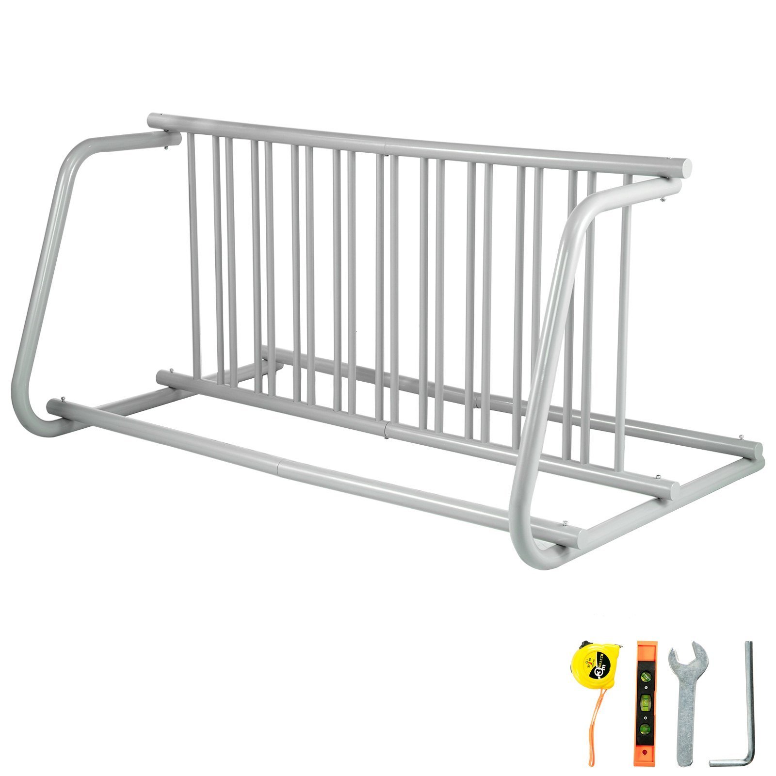 10 Holders Floor Bike Rack, 59' Length All-Steel Grid Bike Rack, 10-Bike Capacity Dual-Side Storage Stand For Garages Streets Yards Bike Events - Image 1