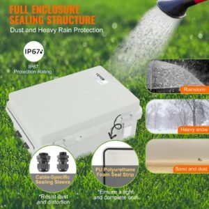 Outdoor Electrical Junction Box, 16.93 X 12.99 X 7.09 In, ABS Plastic Electrical Enclosure Box With Hinged Cover Stainless Steel Latch, IP67 Dustproof Waterproof For Outdoor Electrical Projects - Image 4